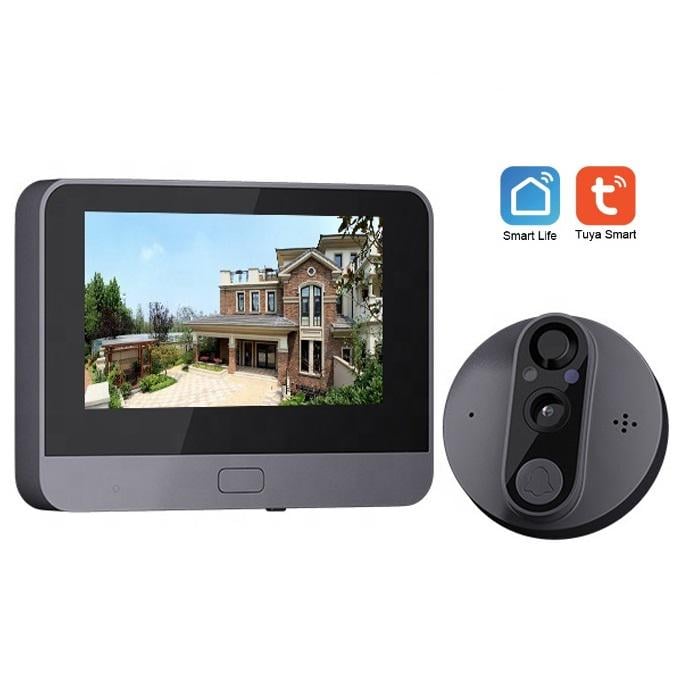 Відеоглазок дверний Tuya R9 Wi-Fi з записом по датчику руху 4,3" 5000 мАг Сірий - фото 3 Відеоглазок дверний Tuya R9 Wi-Fi з записом по датчику руху 4,3" 5000 мАг Сірий - фото 3