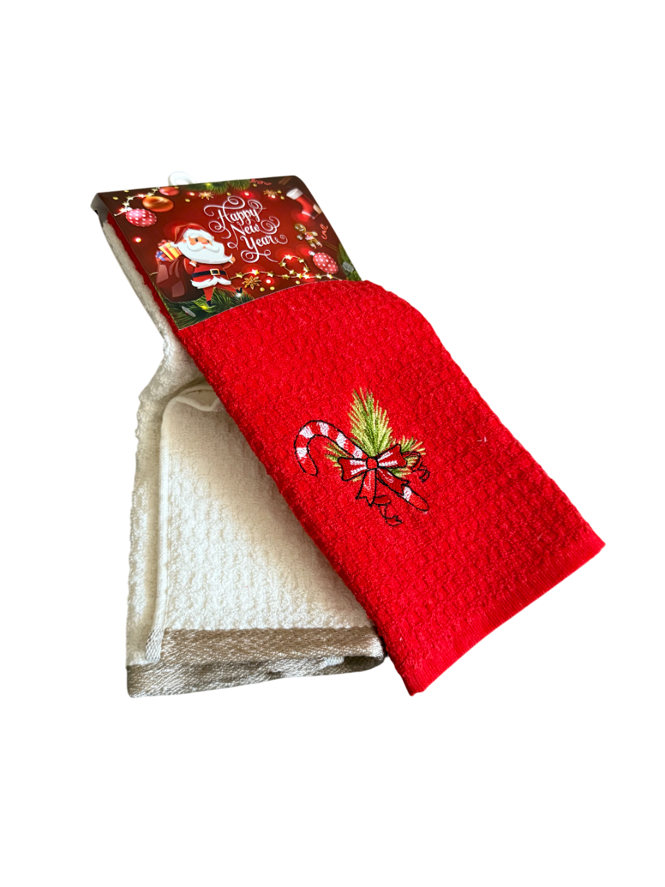 Набір кухонних бавовняних рушників Nilteks Happy New Year 2 шт. 40х60 см Різнокольоровий (TC303376112)