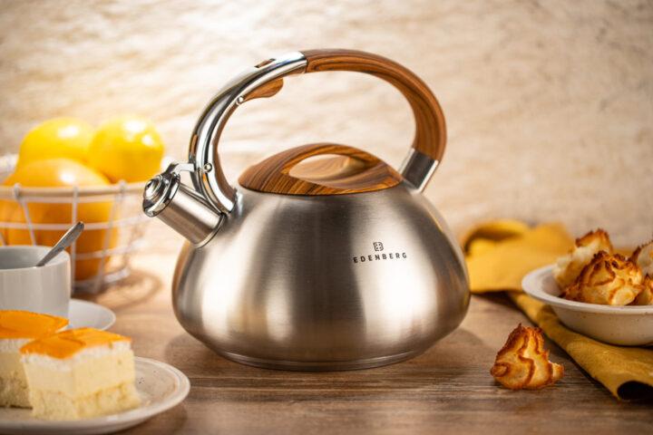 Чайник с свистком для индукционной плиты Edenberg EB-1400 3 л из нержавеющей стали Коричневый (2530558915) - фото 3 Чайник с свистком для индукционной плиты Edenberg EB-1400 3 л из нержавеющей стали Коричневый (2530558915) - фото 3