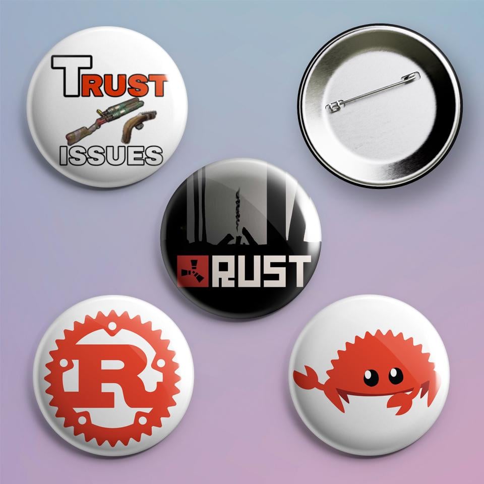 Значки на рюкзак с принтом игры Rust 4 шт.