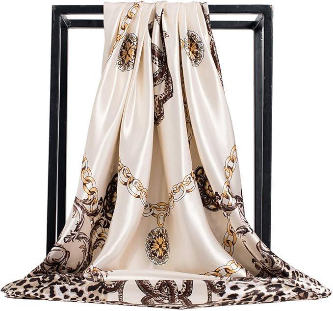 Шелковый платок Jago с леопардовым принтом 90х90 см Молочный - фото 4 Шелковый платок Jago с леопардовым принтом 90х90 см Молочный - фото 4