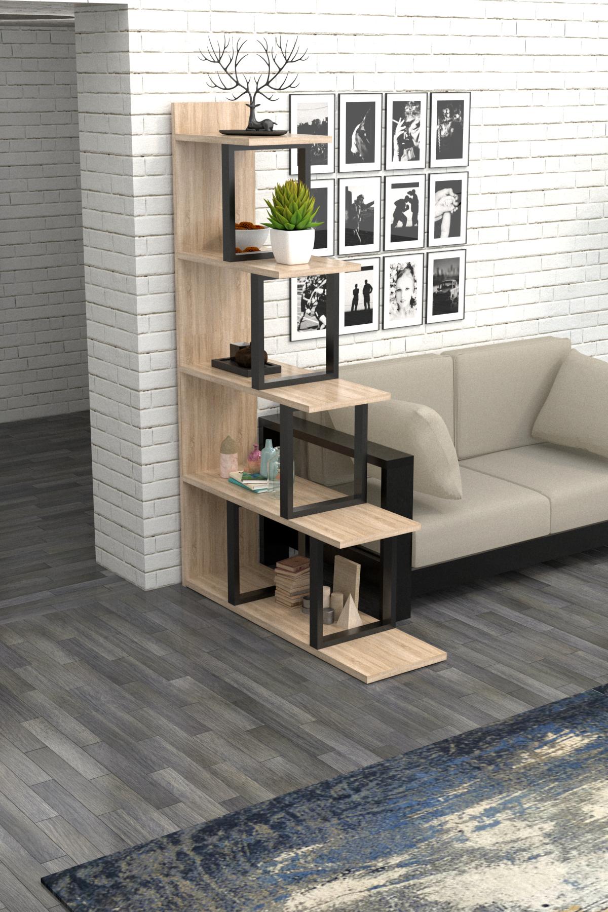 Стеллаж в стиле лофт EcoLoft Step DSP-1019 Дуб Сонома (27336493)