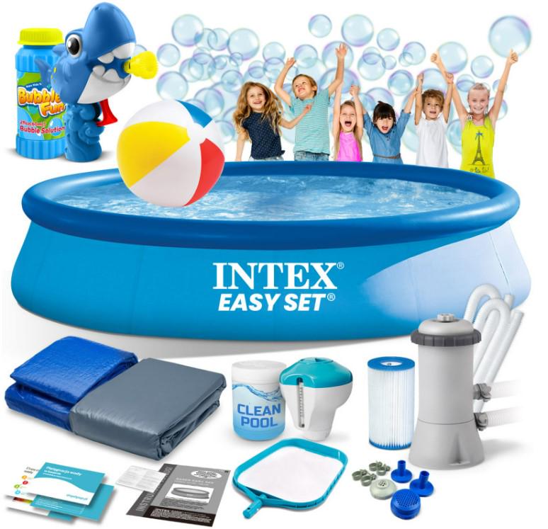 Бассейн надувной Intex 28142 с машиной для создания пузырей 396x84 см (DM-28142-M)