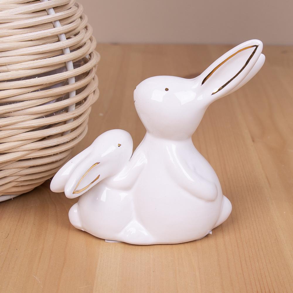 Статуэтка Зайцы Белый (6891)