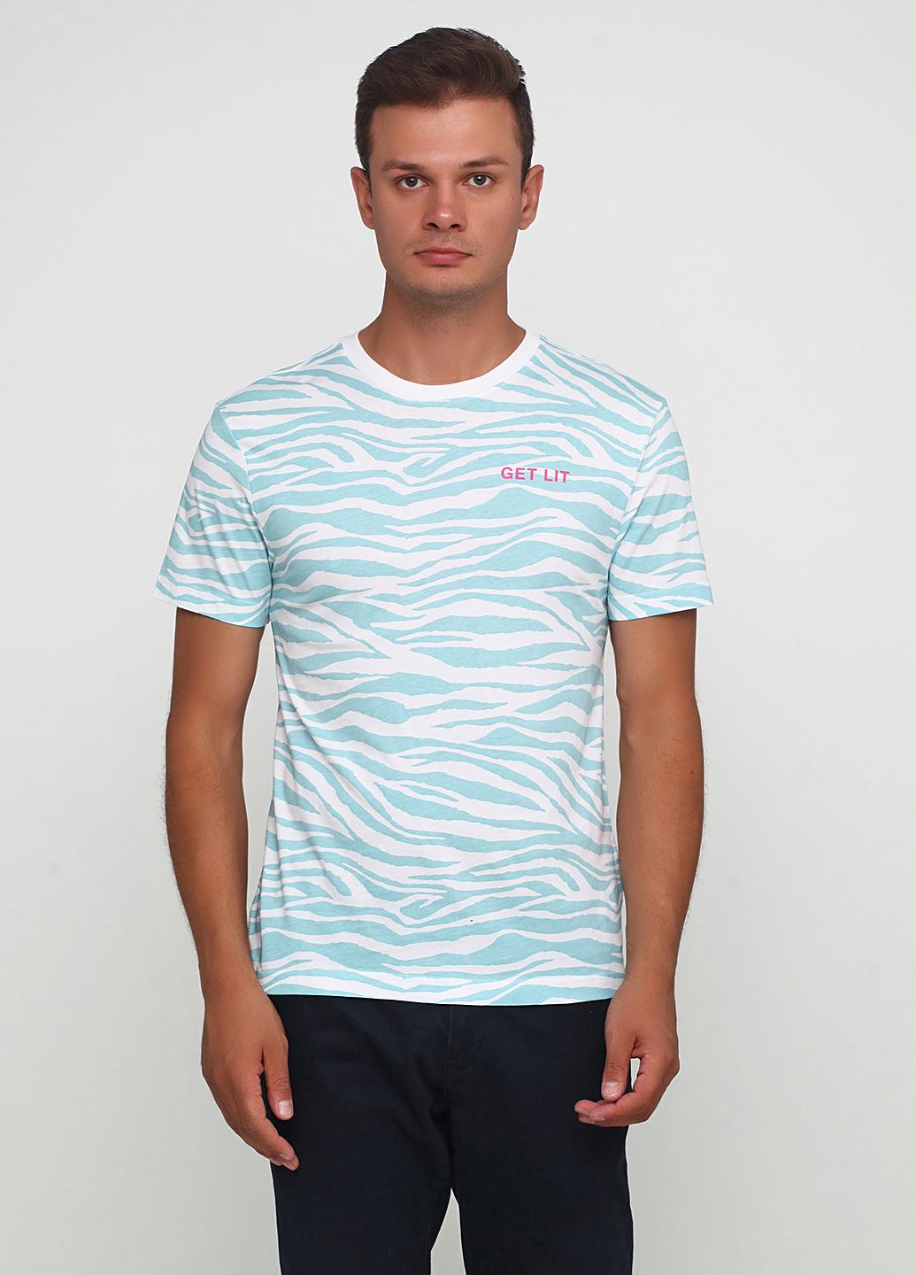 Футболка H&M XS Бело-бирюзовый (6303257)