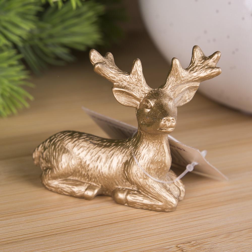 Статуэтка Олень лежащий Золотой (4496-1)