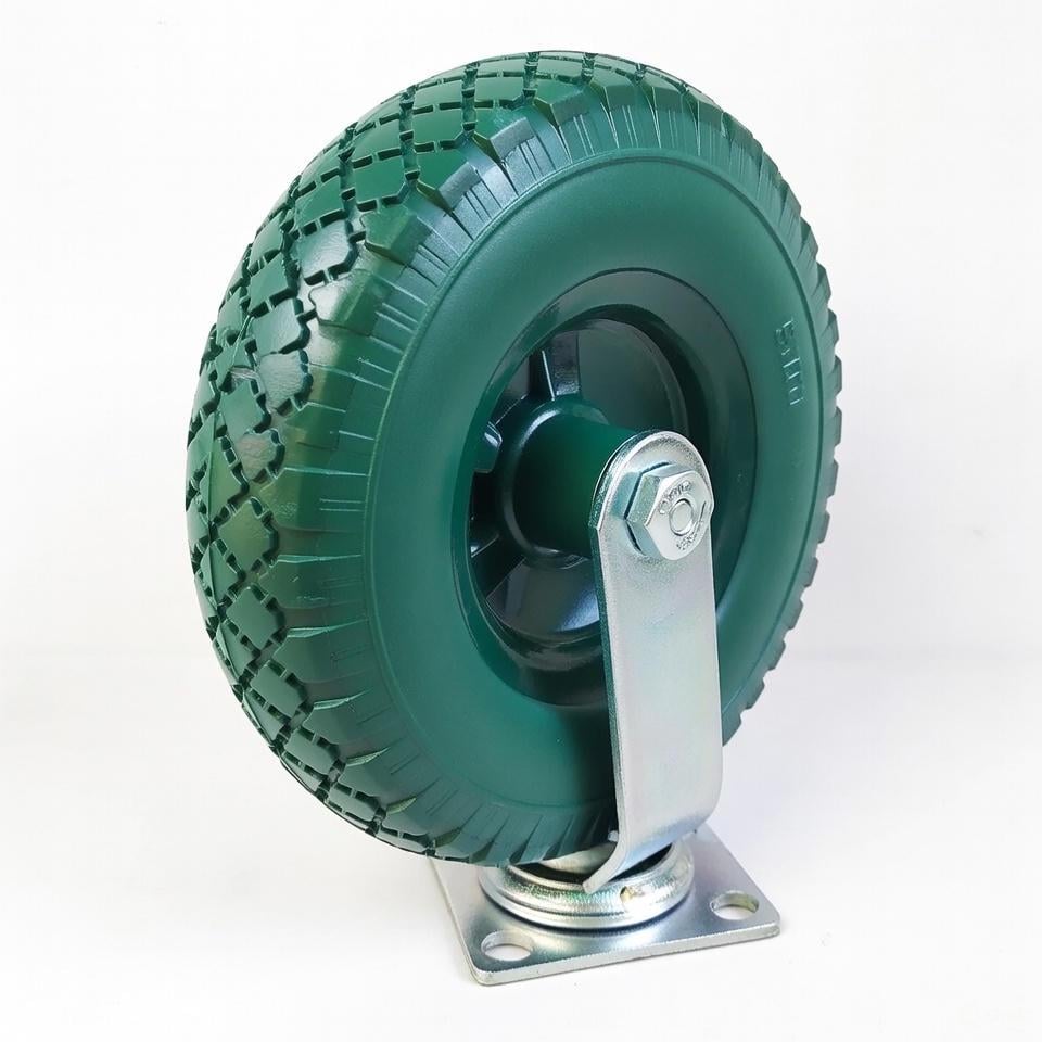 Колесо бандажне пінополіуретанове для тачки 3.00-4 в поворотному кронштейні
