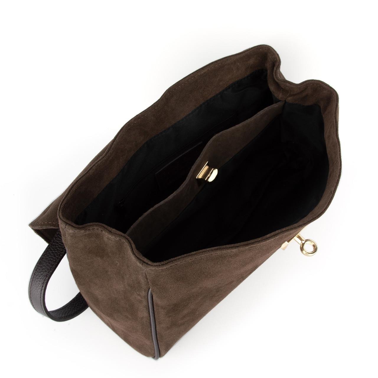 Сумка жіноча Virginia Conti 03829 замшева на застібці Шоколадний (2738291795) - фото 6 Сумка жіноча Virginia Conti 03829 замшева на застібці Шоколадний (2738291795) - фото 6