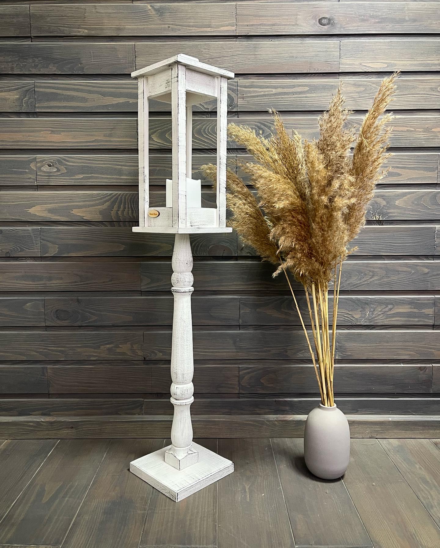 Подсвечник деревянный Wood Choice Фонарь на подставке со свечой 88 см Бело-серый (172) - фото 2 Подсвечник деревянный Wood Choice Фонарь на подставке со свечой 88 см Бело-серый (172) - фото 2