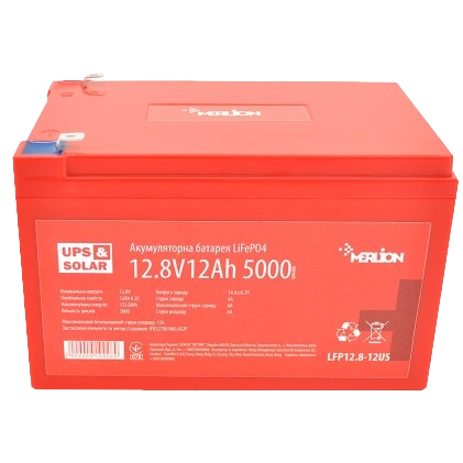 Аккумуляторная батарея Merlion 12V 12 Ah 15А 5000 циклов LiFePo4 Красный (35386341)