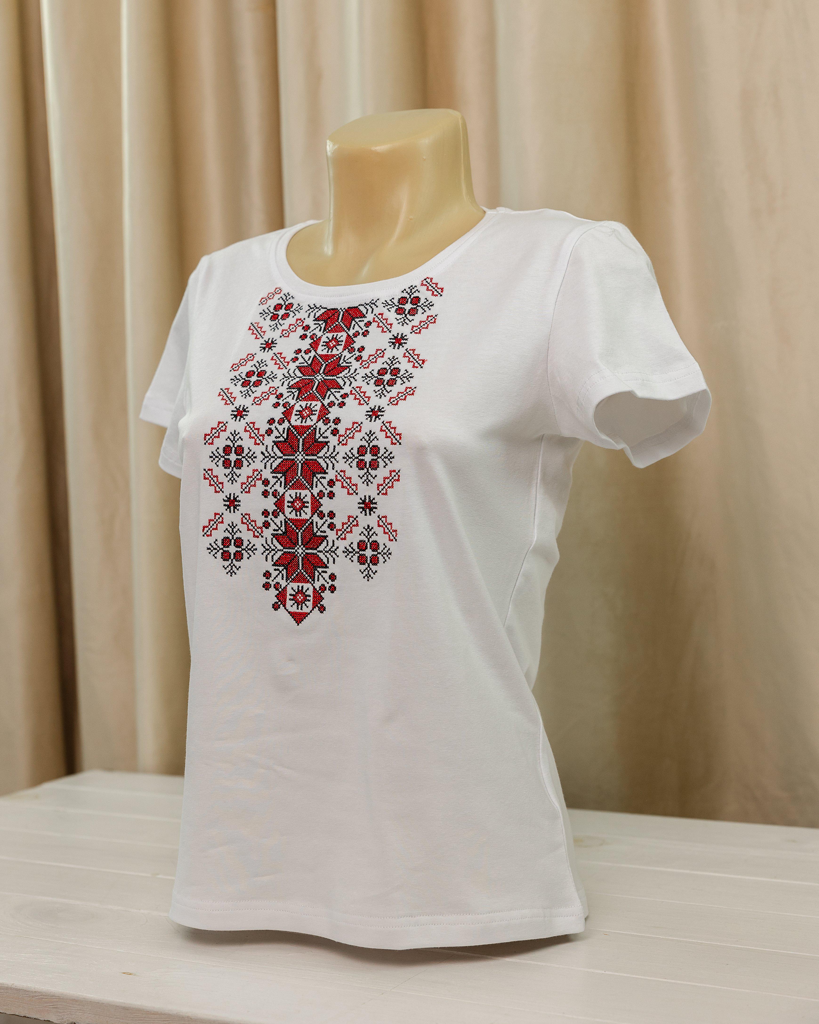 Футболка женская вышиванка Казимира XRmaster S Белый/Красный (0002456)