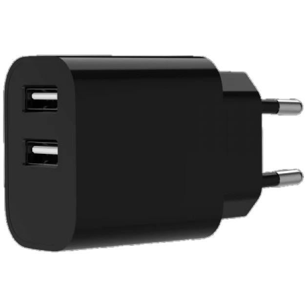 Зарядное устройство Gembird TA-UC-2A12-01-BK 2 порта USB-A 12Вт 5В/2,4А Черный (634272)
