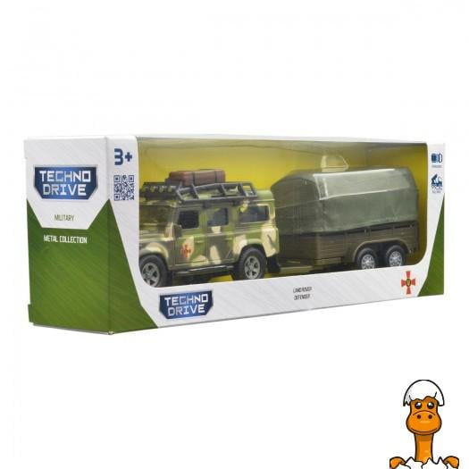 Игровой набор TechnoDrive Land rover defensaer с прицепом 3-10 лет (520027.270) - фото 5