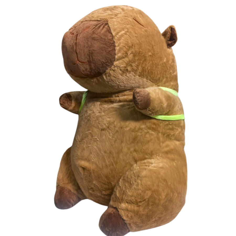 Мягкая игрушка большая Капибара с рюкзаком 80 см Коричневый (9066/80)