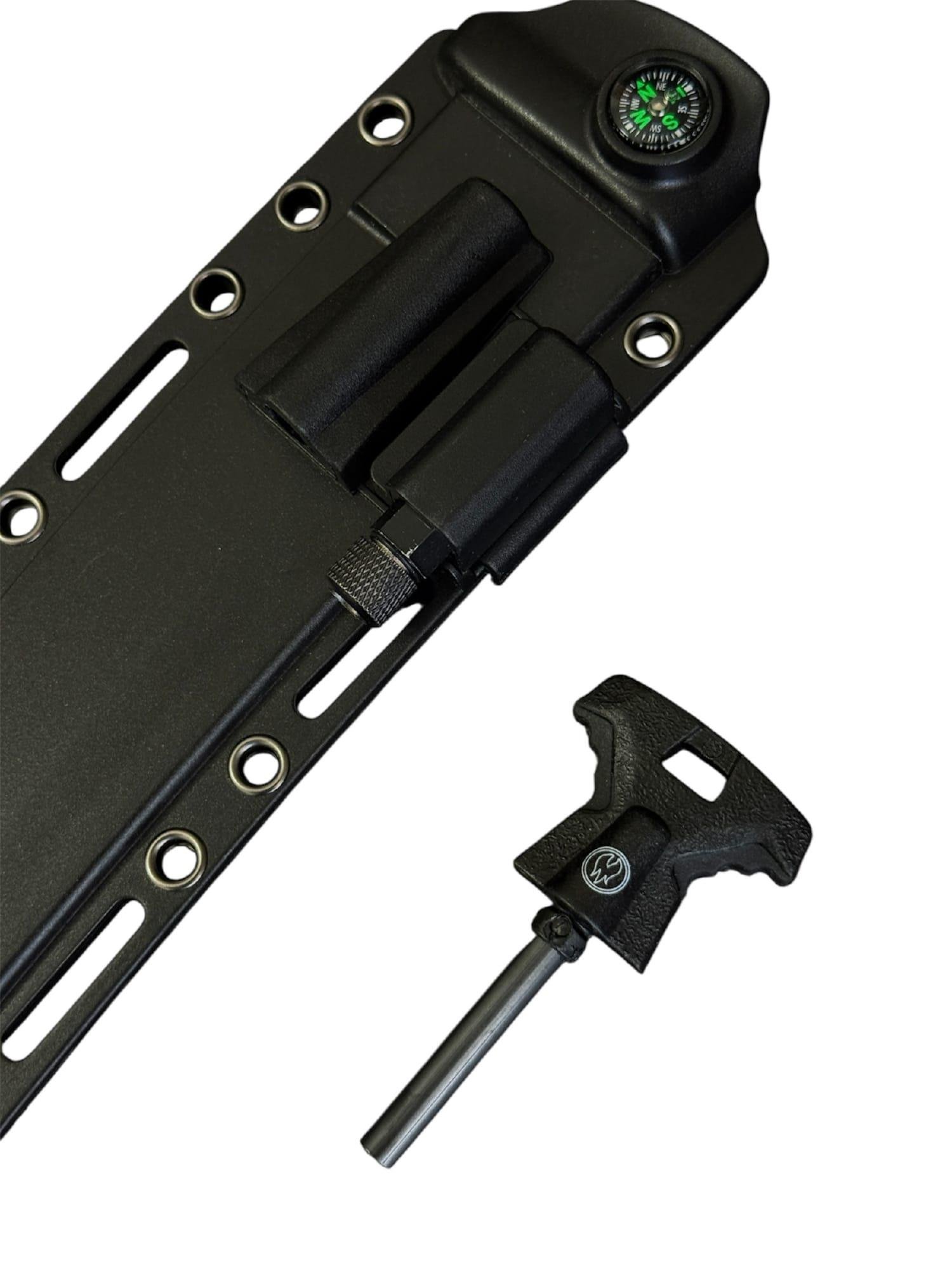 Нож танто Gorillas BBQ KN1079 2620 с кресалом и фонариком Черный - фото 4