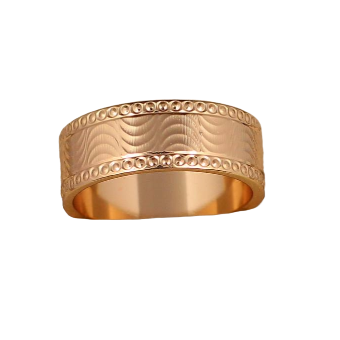 Обручальное кольцо Xuping Jewelry американка рифленые волны 7 мм р. 17 Золотистый (2629121387)