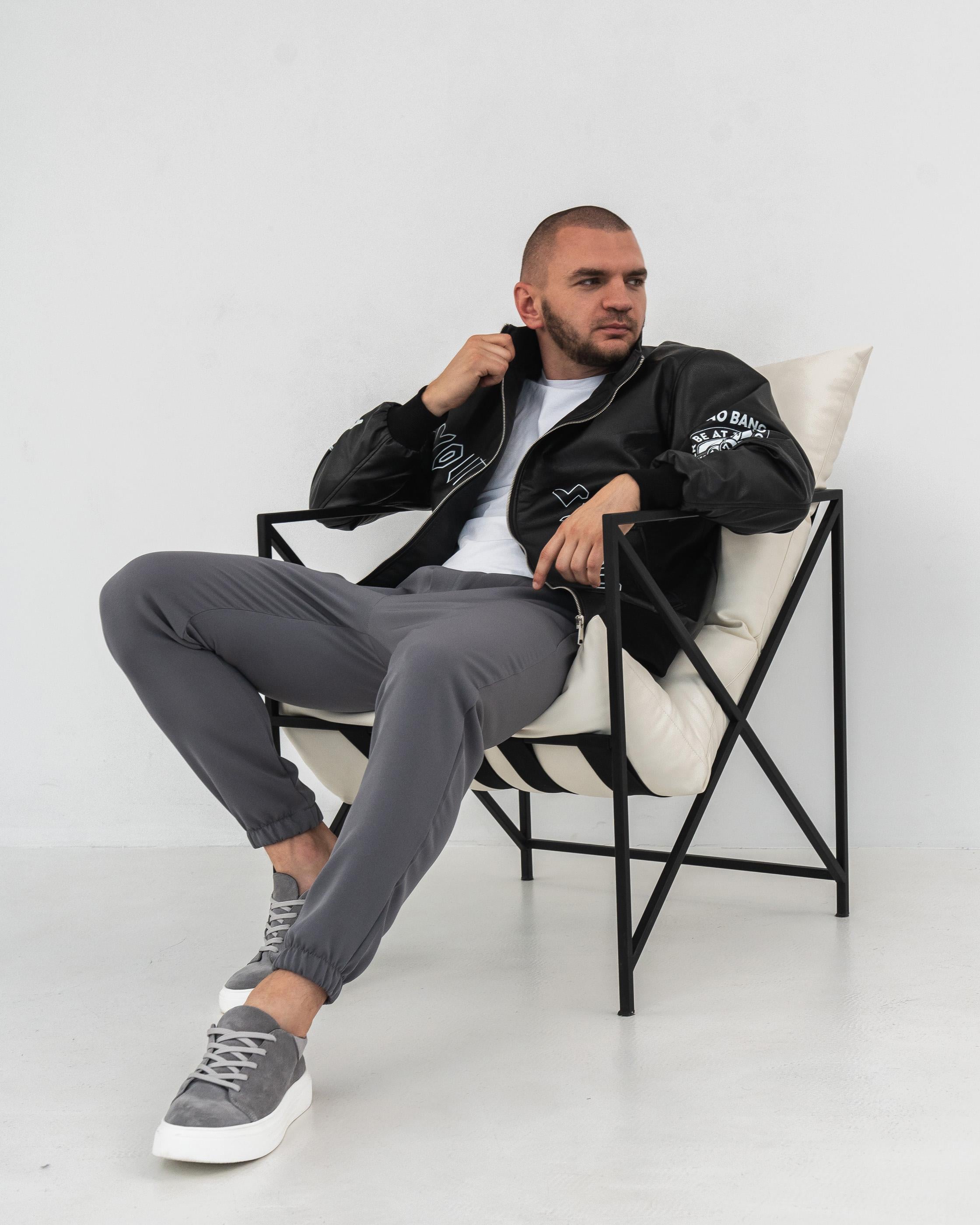 Куртка 51-023 ДТФ-принтом XL Чорний (34003)