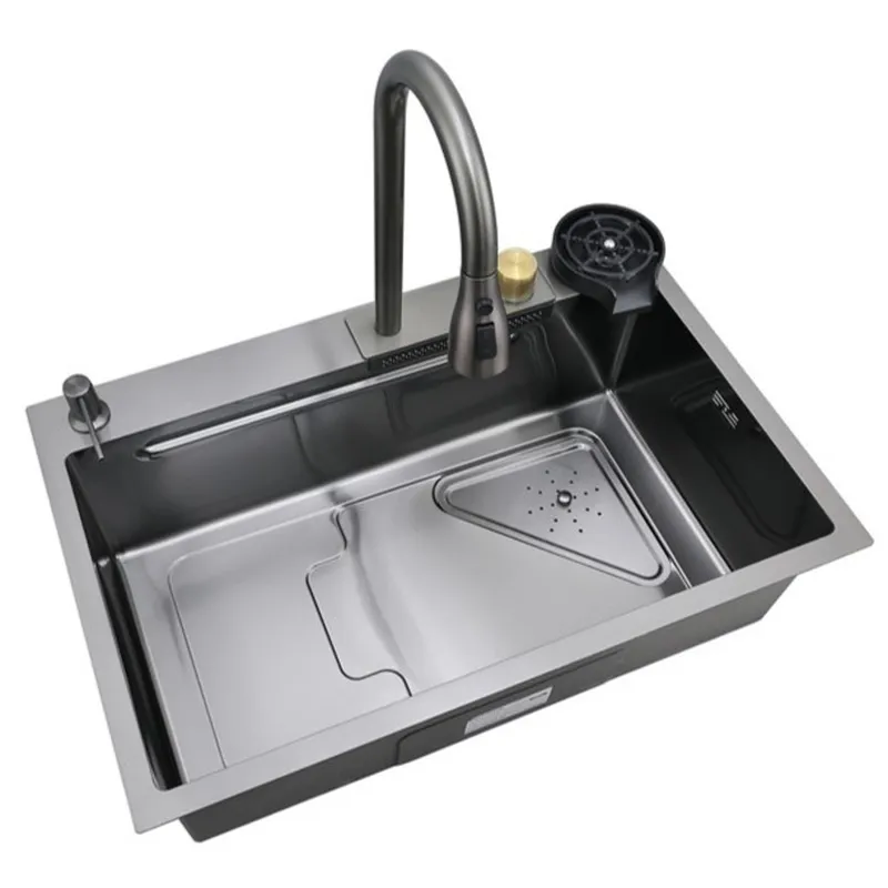 Мийка MIXXUS Premium MH7246-SET-01 Nano-Black з вбудованим змішувачем (MX1696)