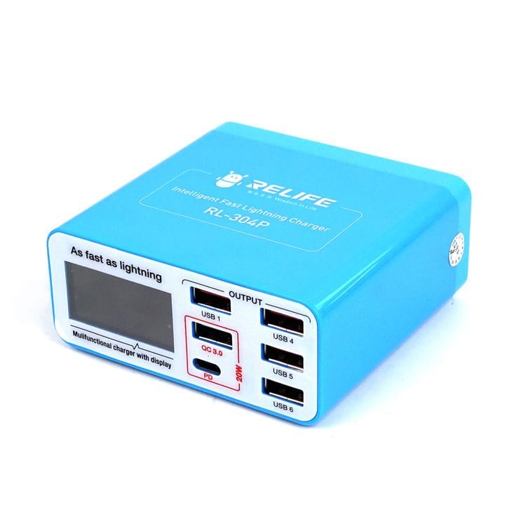 Быстрое зарядное устройство для Relife RL-304P 4xUSB/1xType-C PD3.0/1xUSB QC 3.0/40W (ART-15255)