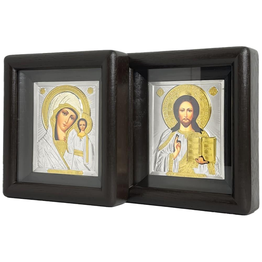 Вінчальні ікони Богородиця та Спаситель посріблені (101000010819)