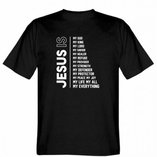 Футболка мужская Gildan Jesus is 2XL Черный (19279240-2-175133-XXL)