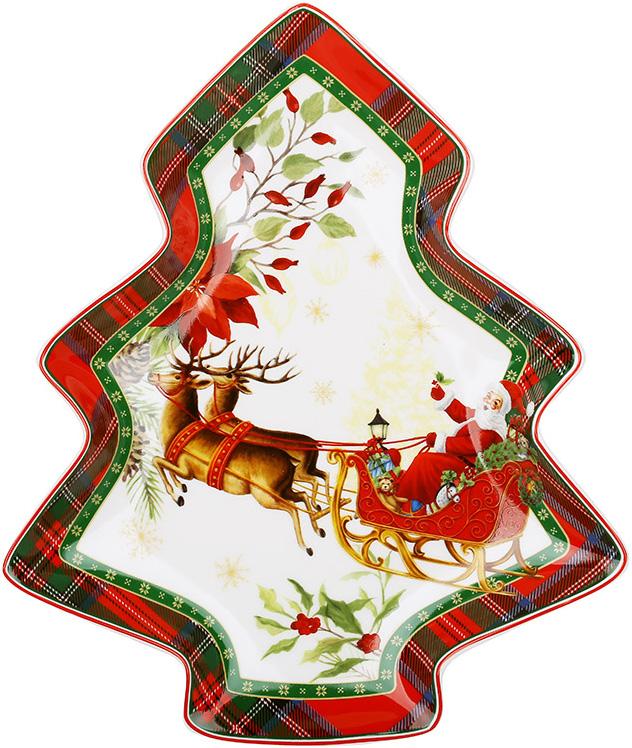 Тарілка сервірувальна порцелянова Christmas Story 25х22 см