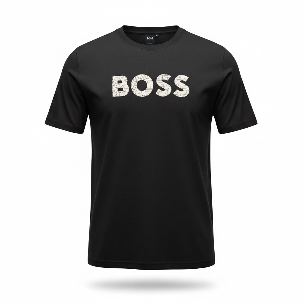 Футболка мужская BOSS Regular Fit Crash Logo T-Shirt L Черный (HB12003.2L)