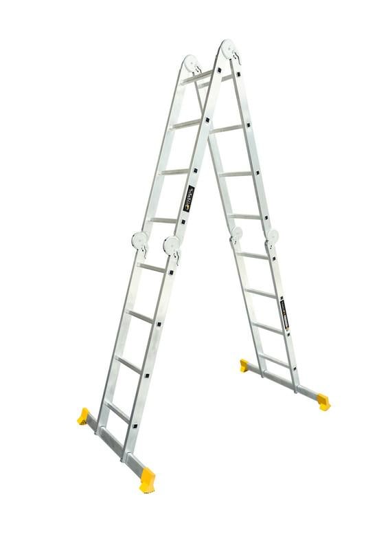 Лестница алюминиевая MasterTool шарнирная 4х4 ступеней h=5500 мм max 150 кг (79-1604)