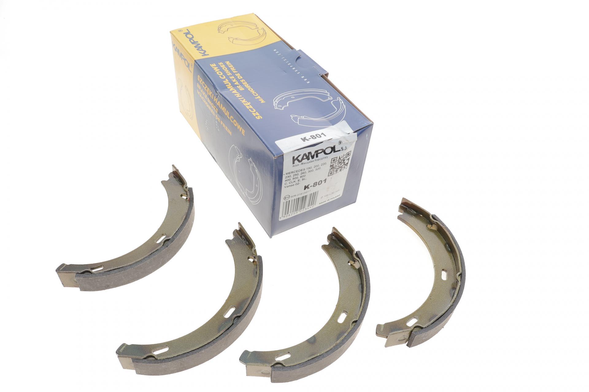 Колодки ручника KAMPOL K-801 MB C-class W202/203 93-07/A-class W168/169 97-12 164x20