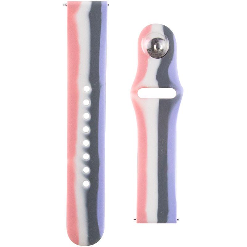 Ремінець силіконовий Rainbow для Xiaomi Amazfit/Samsung 20 мм Рожевий/Бузковий (00000050586_7)