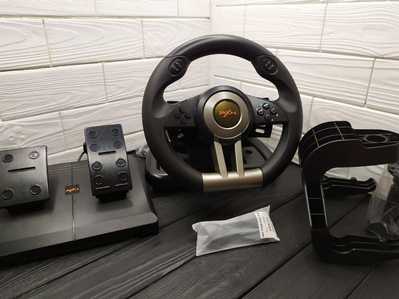 Руль игровой Pxn V3 Pro | Игровой руль с педалями | Игровой руль для компьютера | Джойстик руль для ПК-2060 - фото 3