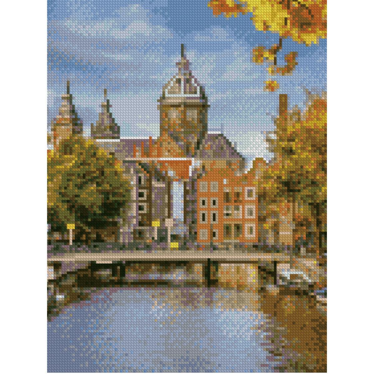 Алмазная мозаика Strateg Золотая осень 30х40 см (Str-HX055)