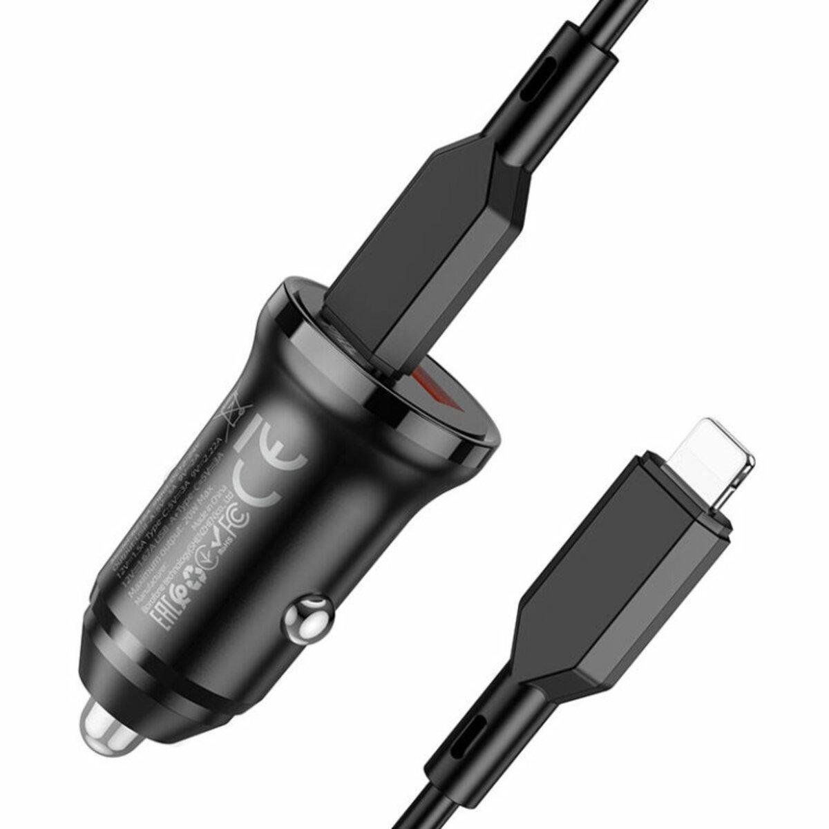 Автомобильное ЗУ ОЗУ с кабелем Type-C to Lightning BZ18A PD QC3.0 1USB 1Type-C 1 м Black (BZ18ACLB) Автомобильное ЗУ ОЗУ с кабелем Type-C to Lightning BZ18A PD QC3.0 1USB 1Type-C 1 м Black (BZ18ACLB)