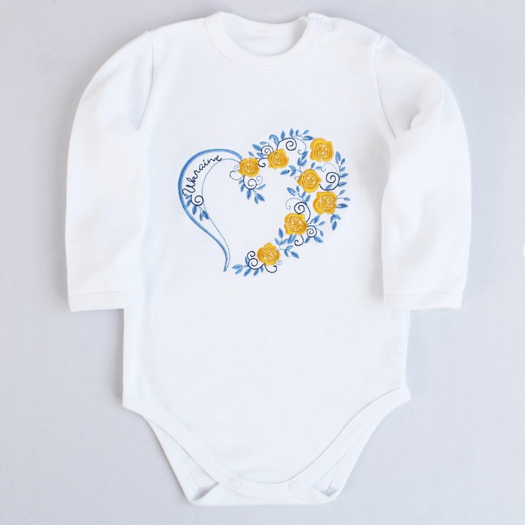 Боди с длинным рукавом Украина сердце 86-92 см 18-24 мес (2134435856)