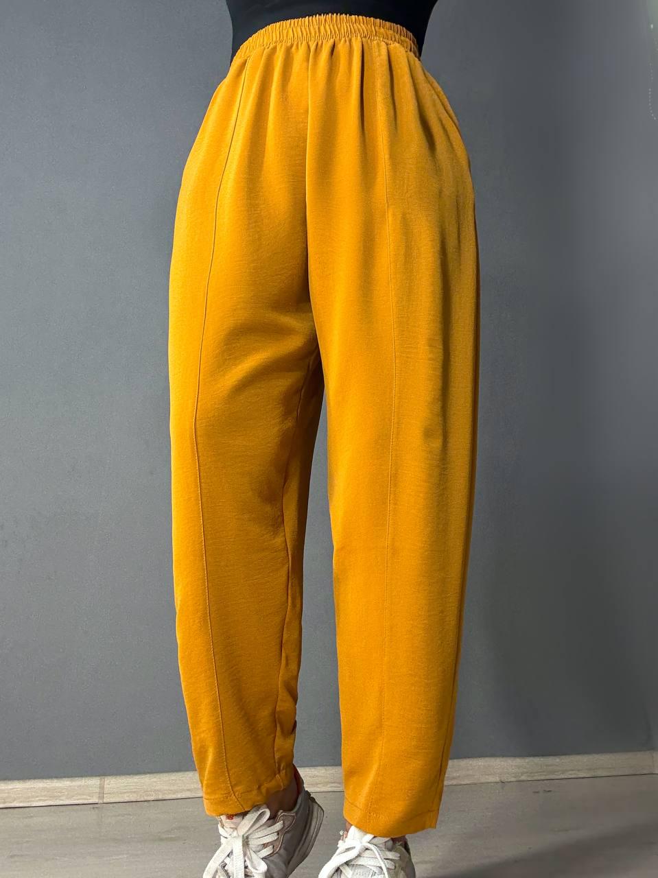 Брюки женские CLEW 0716 MOM с карманами шелковые шов впереди M Горчичный (2019) - фото 5 Брюки женские CLEW 0716 MOM с карманами шелковые шов впереди M Горчичный (2019) - фото 5