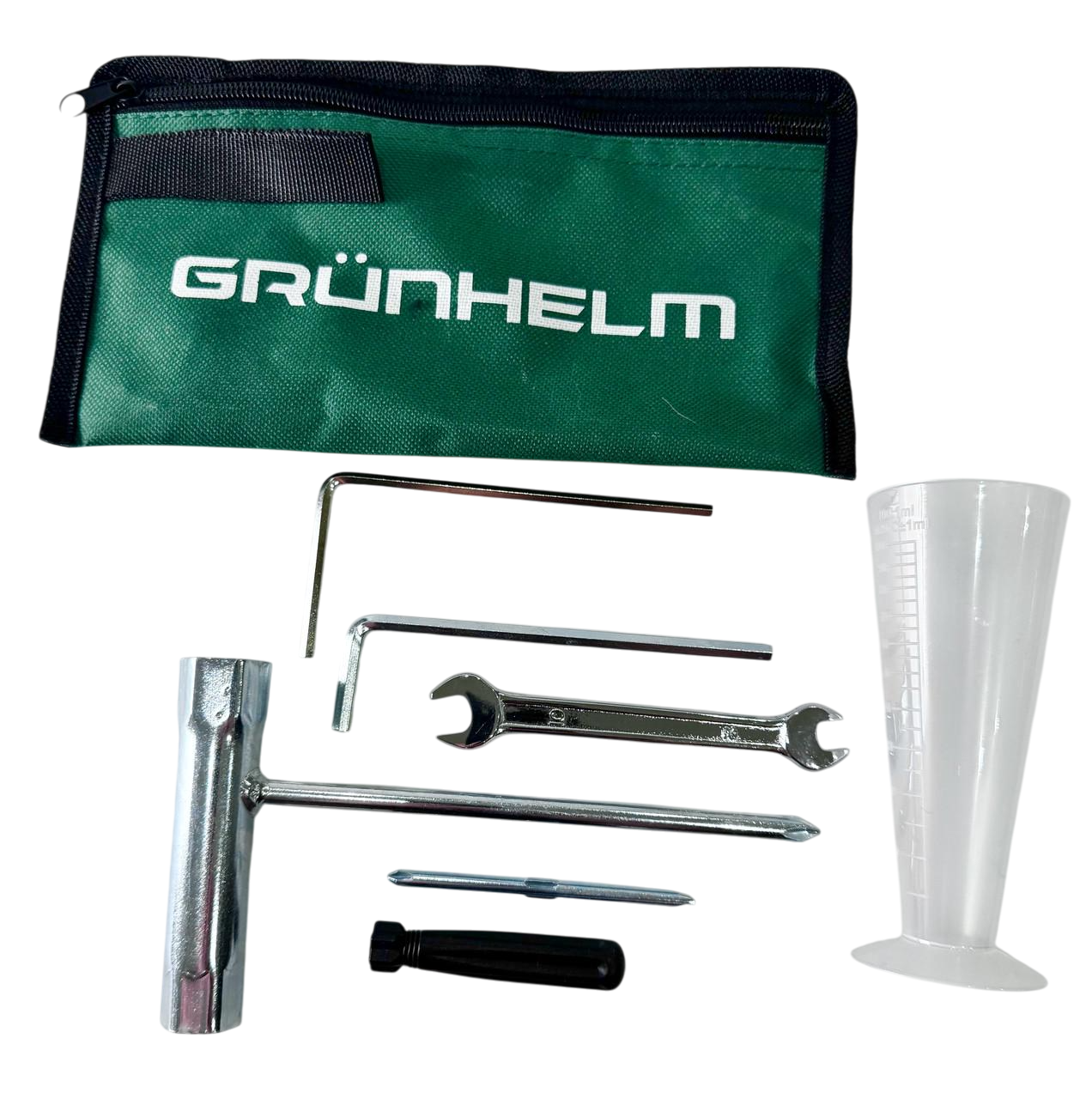 Набір інструментів та вимірювальна ємність для олії для 4-х тактної мотокоси Grunhelm GR-31TS GR-41TS (2579835449)
