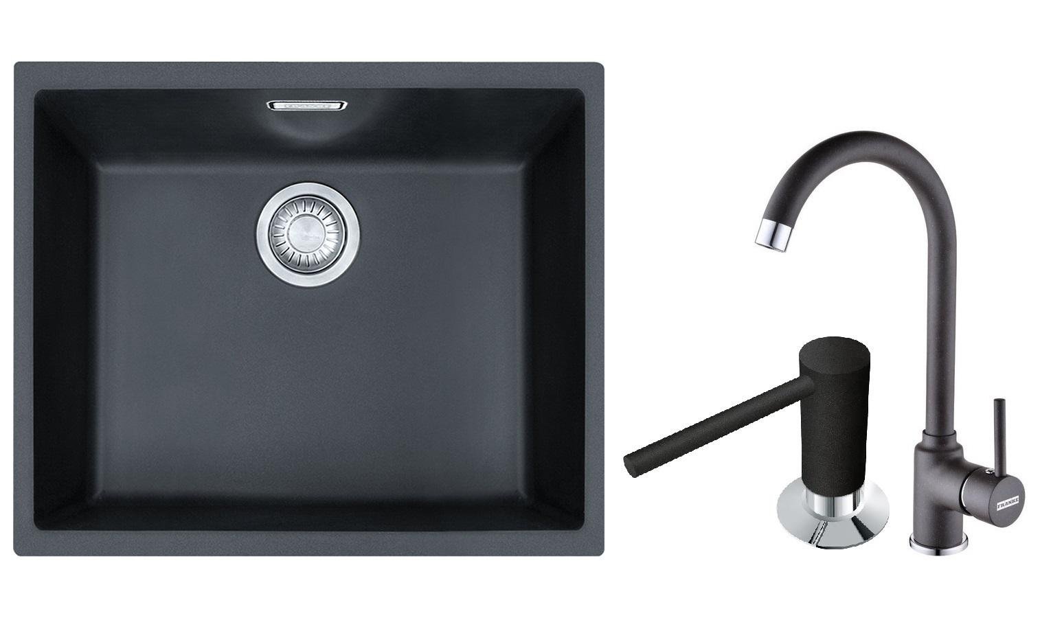 Комплект из кухонной мойки Franke Sirius SID 110-50 кухонного смесителя Franke Pola и дозатора моющих средств Franke Comfort (37125)