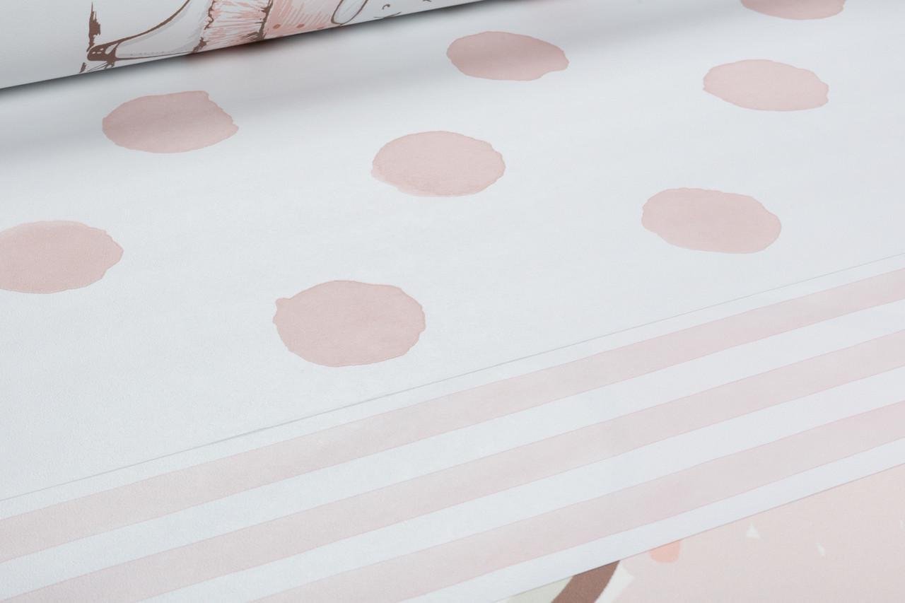 Шпалери флізелінові RASCH Kids World 2 252019 Фон вініл гарячого тиснення 0,53х10,05 м Лососевий