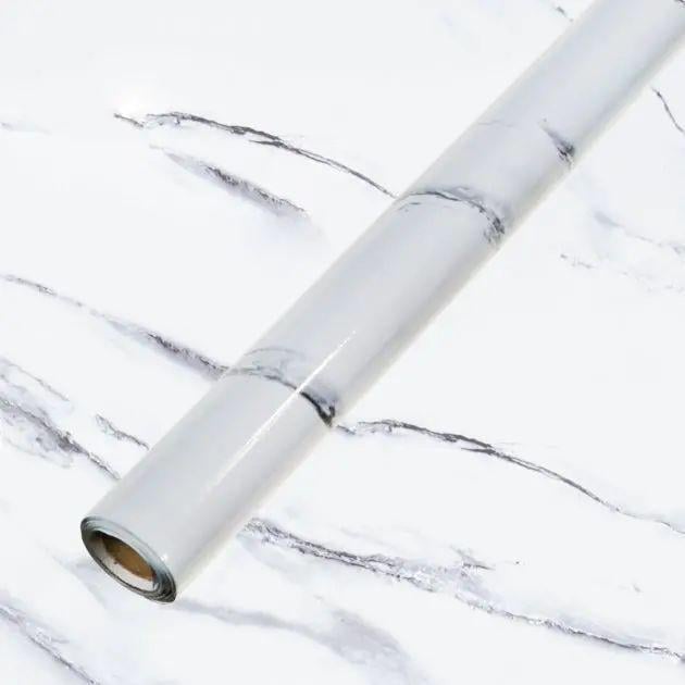 Самоклеящаяся пленка для мебели Supretto Мрамор устойчива к влаге и плесени 3х0,6 м Белый (opt-13559)