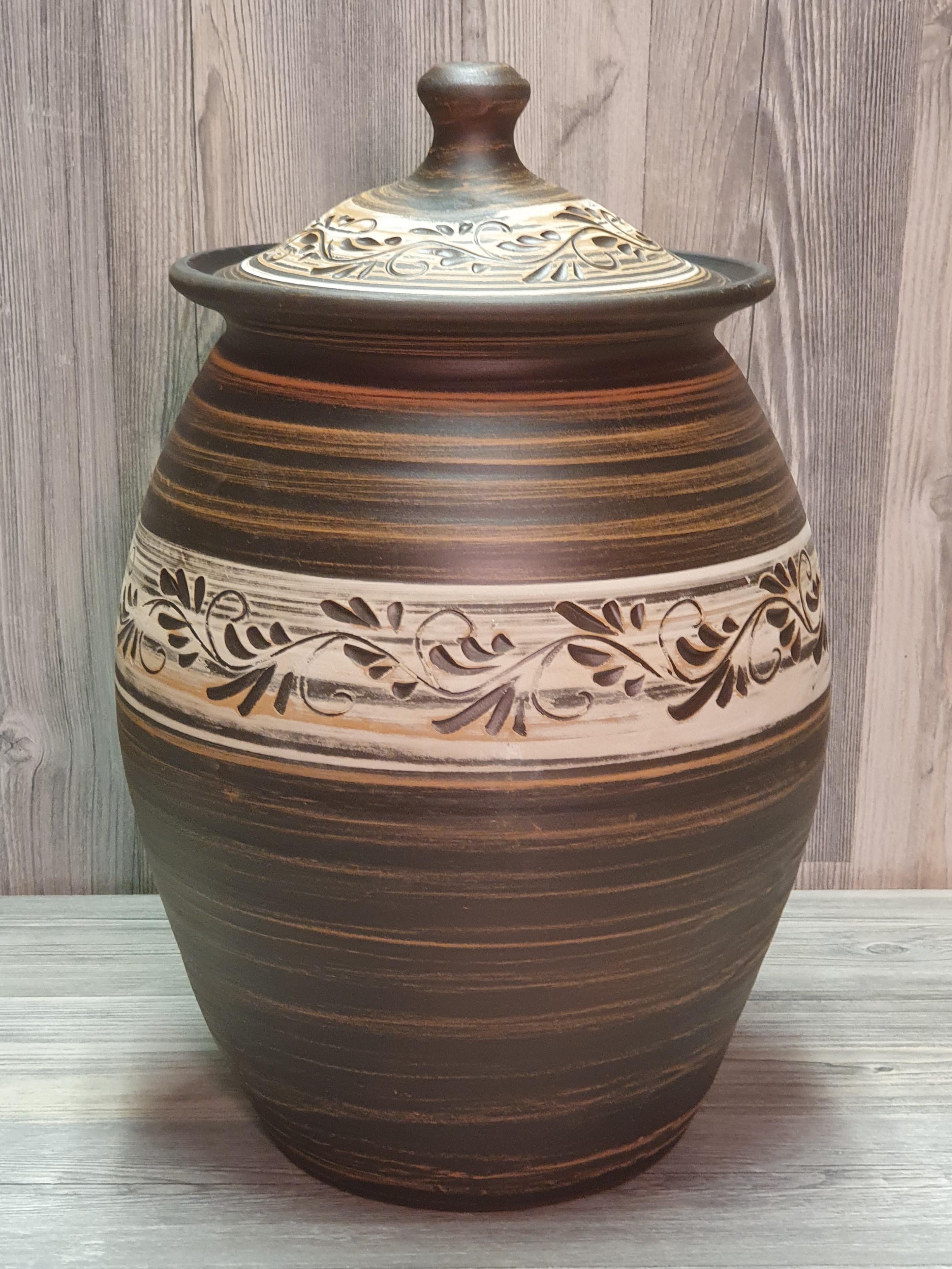 Бочка для солінь з червоної глини (5313)