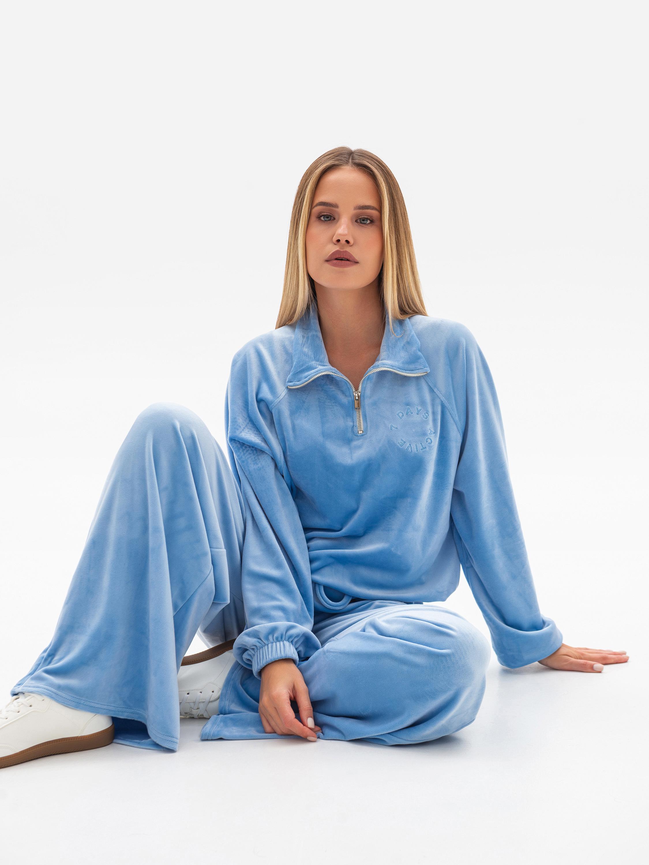 Женский велюровый костюм L/XL Синий (1017) - фото 7 Женский велюровый костюм L/XL Синий (1017) - фото 7