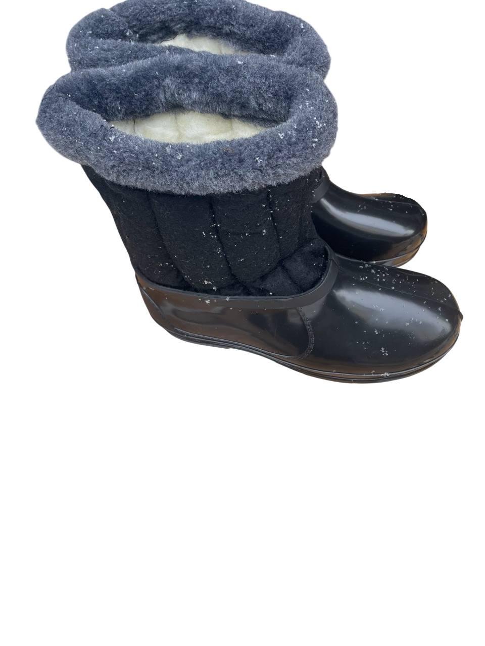 Валянки унісекс короткі шиті з галошами повстяні р. 44 Чорний (1126-44)