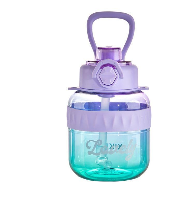 Пляшка дитяча Lovely із трубочкою та захистом від протікань 700 мл Фіолетовий (2862179226)