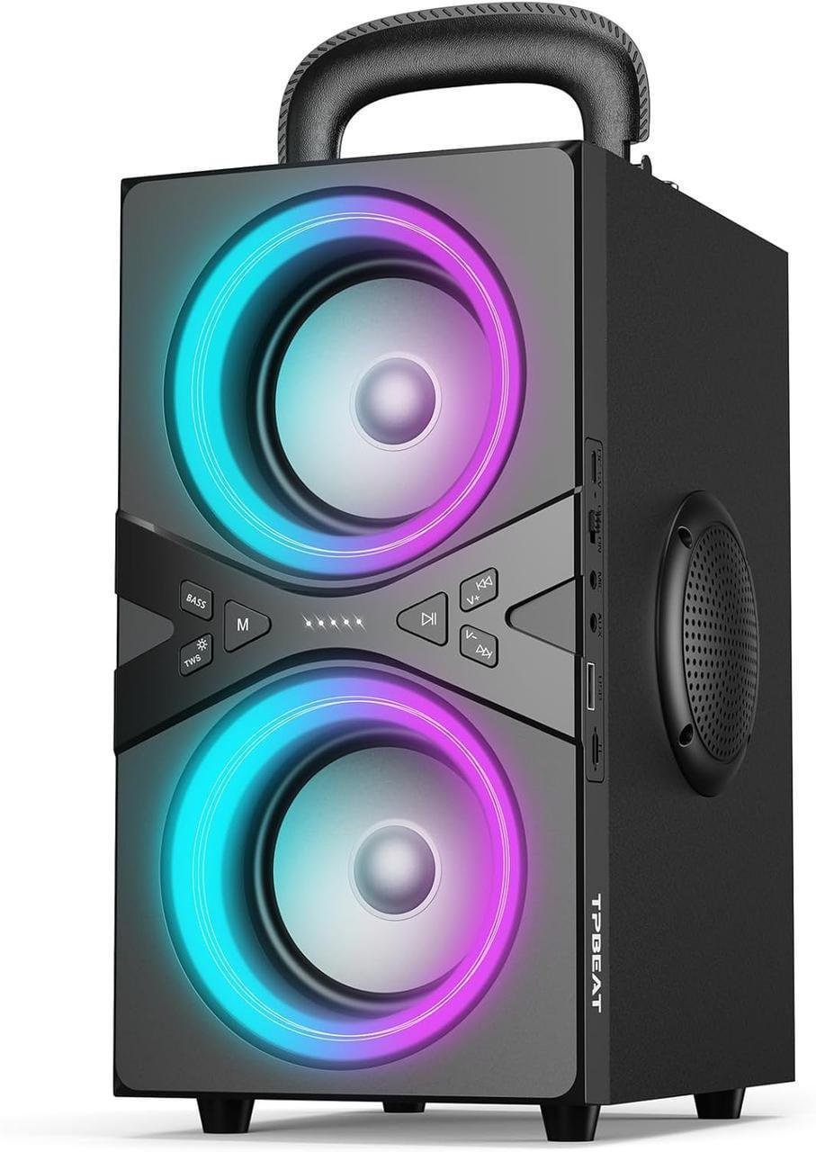 Колонка TPBEAT 80 Вт Bluetooth с LED-подсветкой 100 дБ стереозвук 18 часов работы TWS (2492905062)