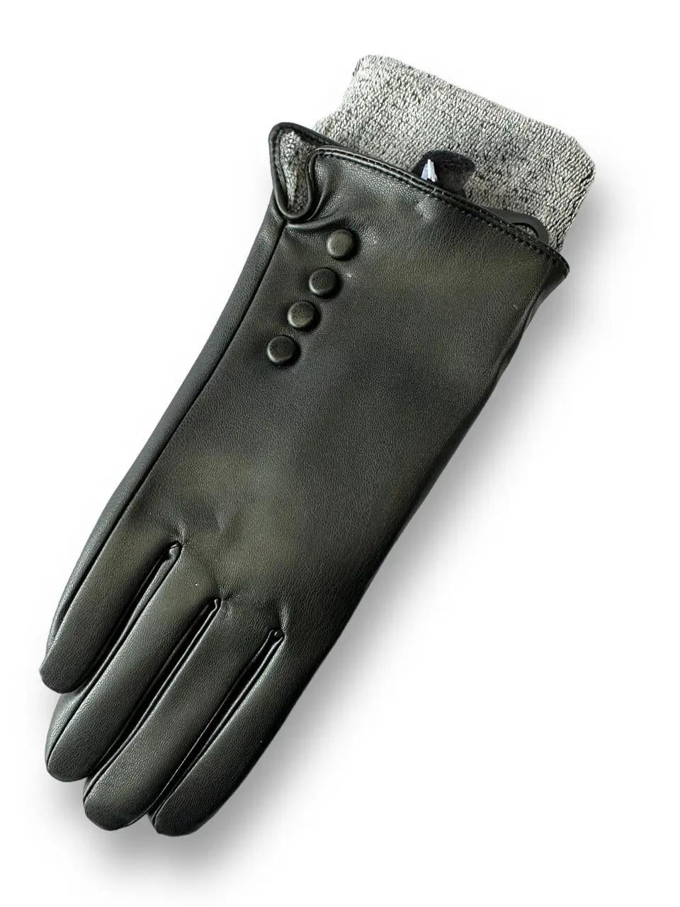 Перчатки женские искусственная кожа R-105 р. 8 Черный (DR017337)