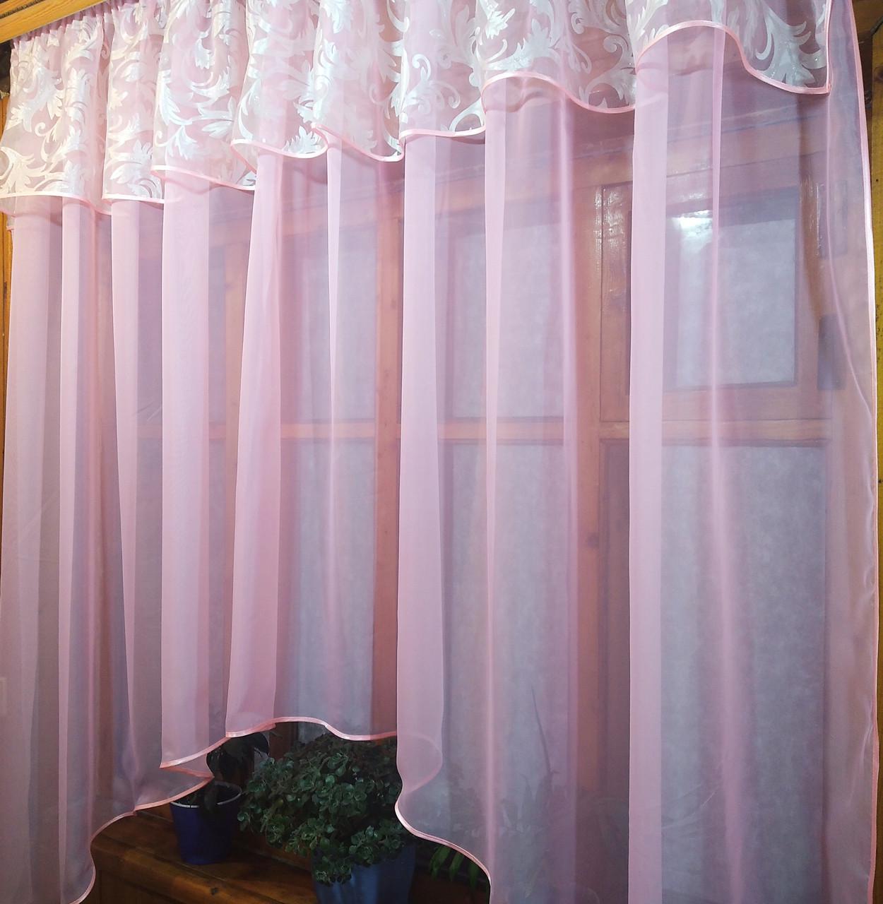 Кухонная занавеска короткая Летиция вензель Розовый (835282850) - фото 4 Кухонная занавеска короткая Летиция вензель Розовый (835282850) - фото 4