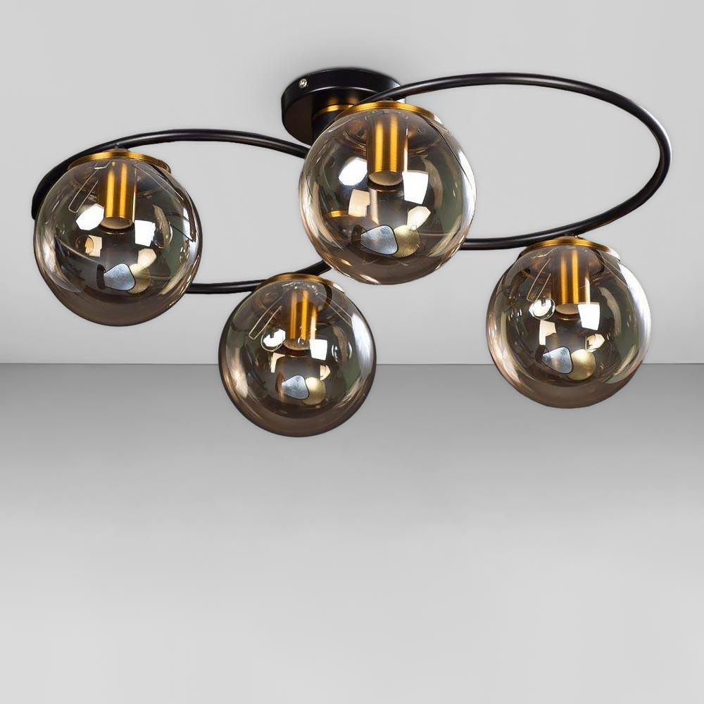 Люстра потолочная шар Light House DX-18670-4 BK/DGD 380х510х280 мм Черный/Бронзовый