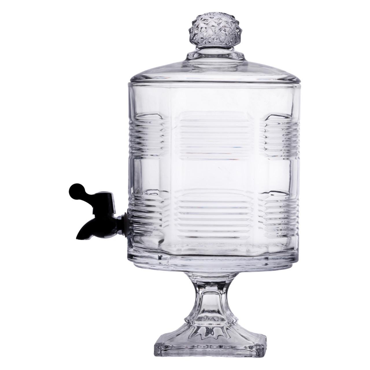 Лимонадница с краном на подставке стеклянная 4,5л Прозрачный (HP-19-2) Лимонадница с краном на подставке стеклянная 4,5л Прозрачный (HP-19-2)