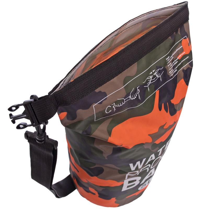 Водонепроникний гермомішок SP-Sport Waterproof Bag TY-6878-5 5 л Мілітарі/Оранж (NA001448) - фото 5