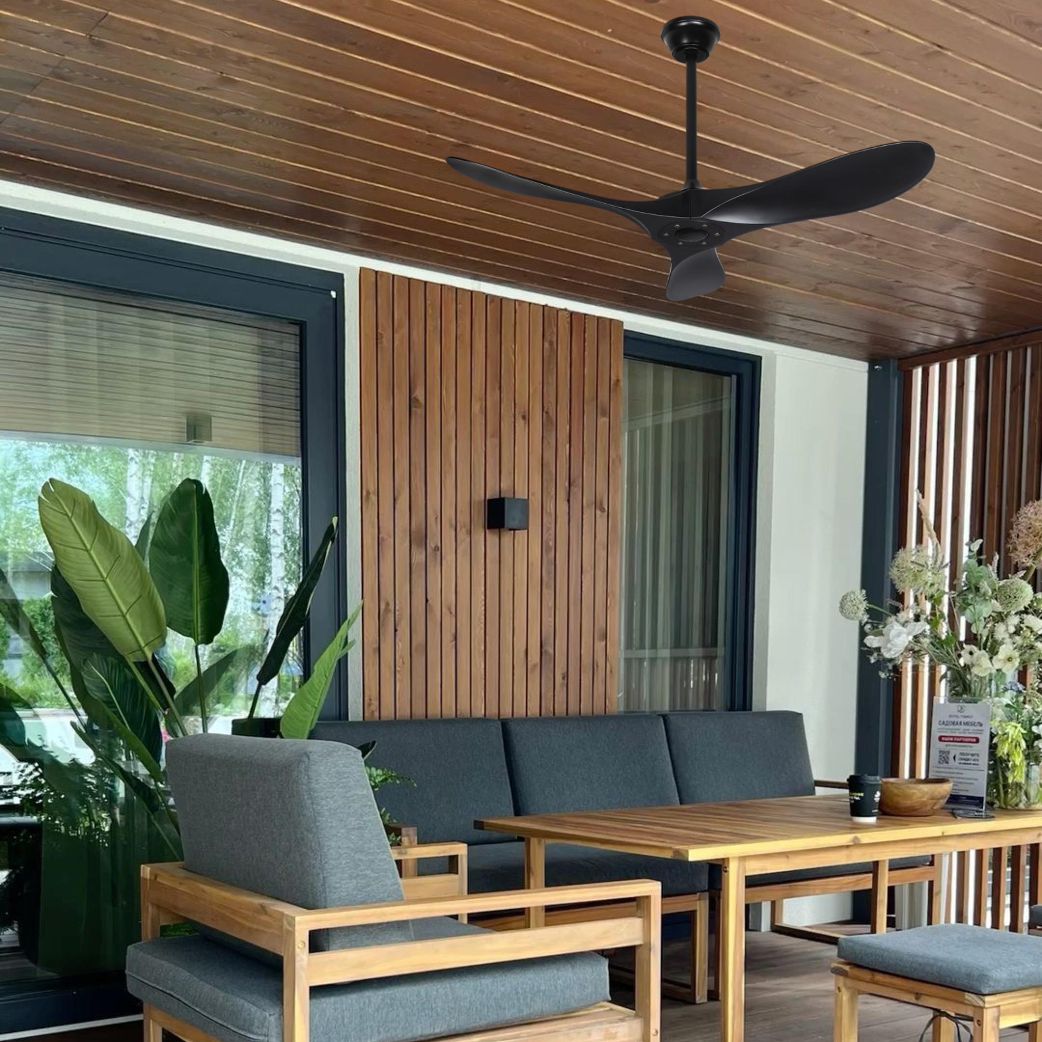 Вентилятор стельовий з пультом 110 см Чорний (94-7105 Чорний 42 BK) - фото 2